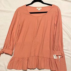 Style & Co Blouse Womens Petite Large Ruffled Top